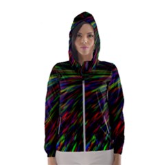 Explosion Fireworks Rainbow Women s Hooded Windbreaker by Bajindul