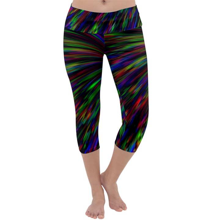 Explosion Fireworks Rainbow Capri Yoga Leggings