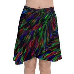 Explosion Fireworks Rainbow Chiffon Wrap Front Skirt