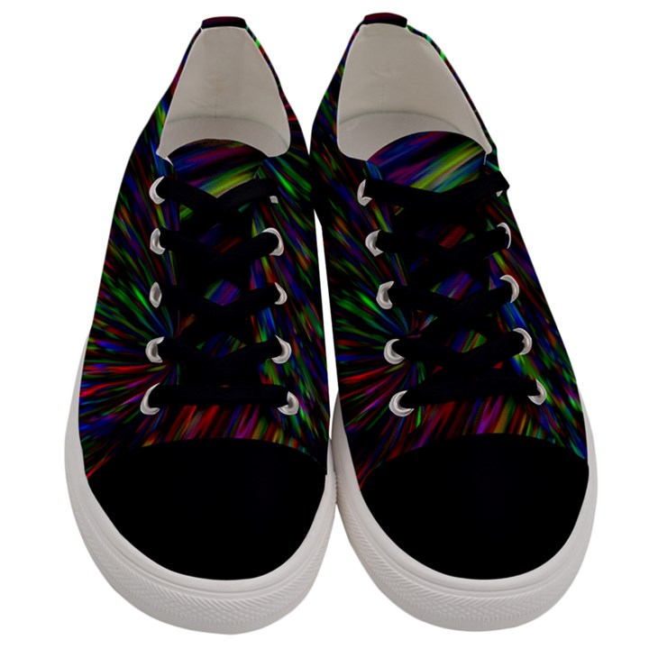 Explosion Fireworks Rainbow Men s Low Top Canvas Sneakers