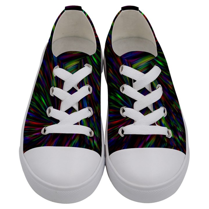 Explosion Fireworks Rainbow Kids  Low Top Canvas Sneakers