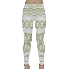 Guilloche Border Classic Yoga Leggings by Bajindul