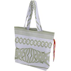 Guilloche Border Drawstring Tote Bag by Bajindul