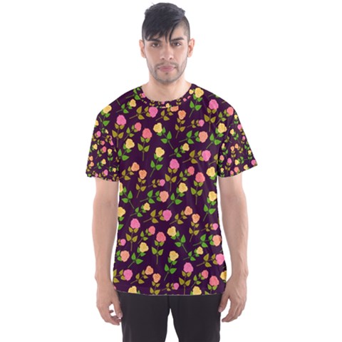 Flowers Roses Brown Men s Sports Mesh Tee by Bajindul