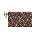 Flowers Roses Brown Canvas Cosmetic Bag (Small) View1