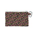 Flowers Roses Brown Canvas Cosmetic Bag (Small) View2