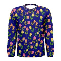 Flowers Roses Blue Men s Long Sleeve Tee by Bajindul