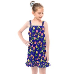 Flowers Roses Blue Kids  Overall Dress by Bajindul