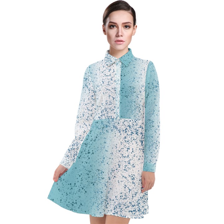 Spetters Stains Paint Long Sleeve Chiffon Shirt Dress