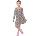 Texture Tissue Seamless Plaid Kids  Long Sleeve Velvet Dress View1