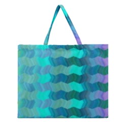 Texture Geometry Zipper Large Tote Bag