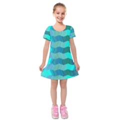 Texture Geometry Kids  Short Sleeve Velvet Dress