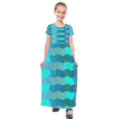 Texture Geometry Kids  Short Sleeve Maxi Dress by HermanTelo