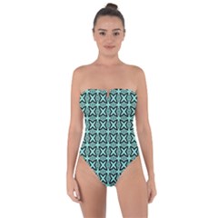 Texture Tissue Seamless Tie Back One Piece Swimsuit