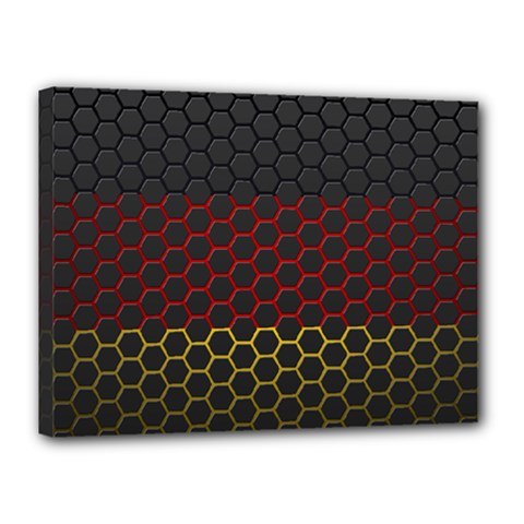 Germany Flag Hexagon Canvas 16  X 12  (stretched)