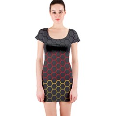 Germany Flag Hexagon Short Sleeve Bodycon Dress by HermanTelo