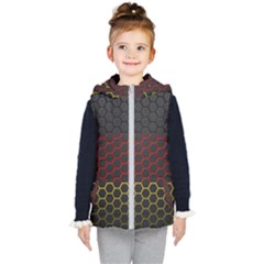 Germany Flag Hexagon Kids  Hooded Puffer Vest