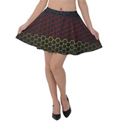 Germany Flag Hexagon Velvet Skater Skirt by HermanTelo