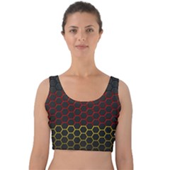 Germany Flag Hexagon Velvet Crop Top