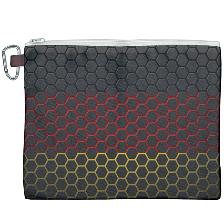 Germany Flag Hexagon Canvas Cosmetic Bag (XXXL)