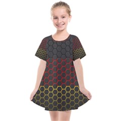 Germany Flag Hexagon Kids  Smock Dress