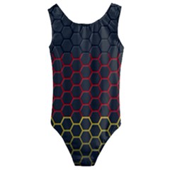 Germany Flag Hexagon Kids  Cut-out Back One Piece Swimsuit