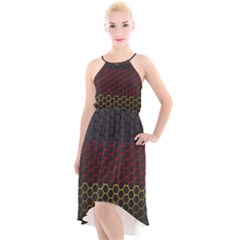 Germany Flag Hexagon High-low Halter Chiffon Dress  by HermanTelo