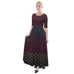 Germany Flag Hexagon Half Sleeves Maxi Dress