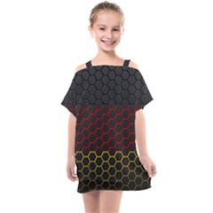 Germany Flag Hexagon Kids  One Piece Chiffon Dress