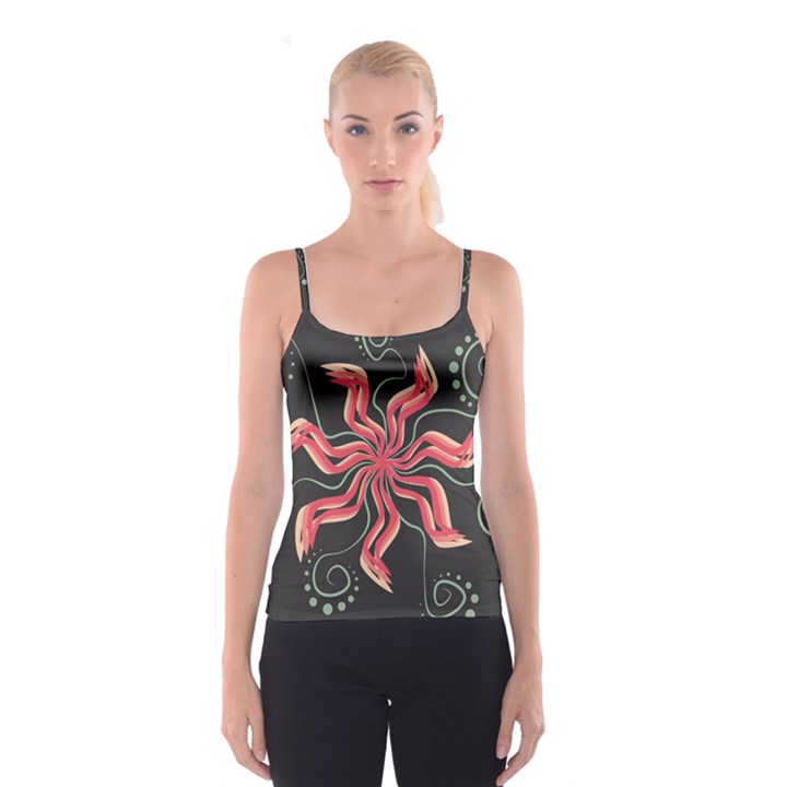 Flower Abstract Spaghetti Strap Top