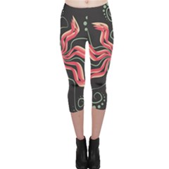 Flower Abstract Capri Leggings  by HermanTelo