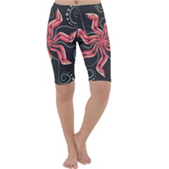 Flower Abstract Cropped Leggings 