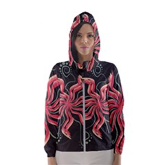 Flower Abstract Women s Hooded Windbreaker by HermanTelo