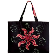 Flower Abstract Zipper Mini Tote Bag