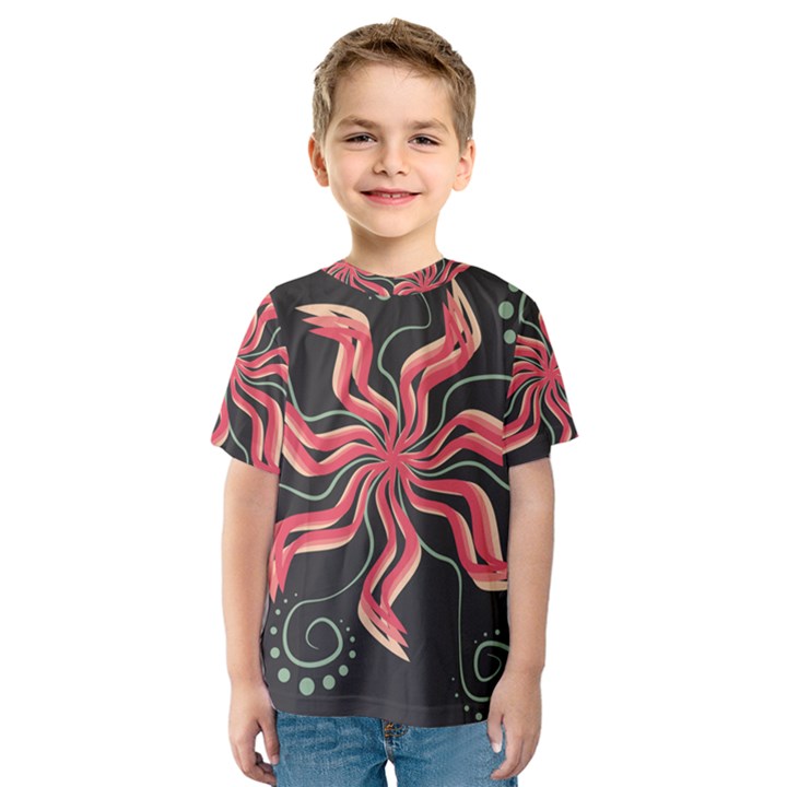 Flower Abstract Kids  Sport Mesh Tee