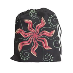 Flower Abstract Drawstring Pouch (xxl)