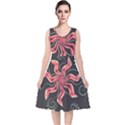 Flower Abstract V-Neck Midi Sleeveless Dress  View1