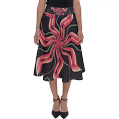 Flower Abstract Perfect Length Midi Skirt by HermanTelo