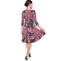 Flower Abstract Quarter Sleeve Waist Band Dress View2