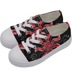 Flower Abstract Kids  Low Top Canvas Sneakers