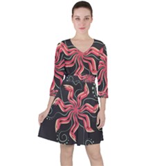 Flower Abstract Ruffle Dress by HermanTelo