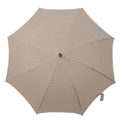 Gingham Check Plaid Fabric Pattern Grey Hook Handle Umbrellas (medium)