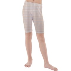 Gingham Check Plaid Fabric Pattern Grey Kids  Mid Length Swim Shorts by HermanTelo