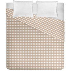 Gingham Check Plaid Fabric Pattern Grey Duvet Cover Double Side (california King Size)