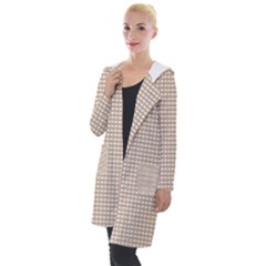 Gingham Check Plaid Fabric Pattern Grey Hooded Pocket Cardigan by HermanTelo