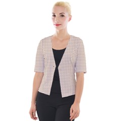 Gingham Check Plaid Fabric Pattern Grey Cropped Button Cardigan by HermanTelo