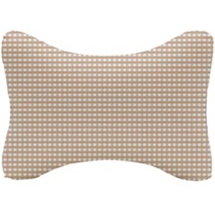 Gingham Check Plaid Fabric Pattern Grey Seat Head Rest Cushion