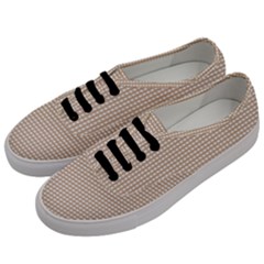 Gingham Check Plaid Fabric Pattern Grey Men s Classic Low Top Sneakers by HermanTelo