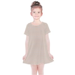 Gingham Check Plaid Fabric Pattern Grey Kids  Simple Cotton Dress