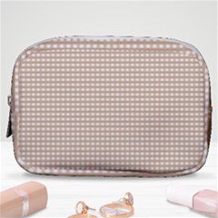 Gingham Check Plaid Fabric Pattern Grey Make Up Pouch (small) by HermanTelo